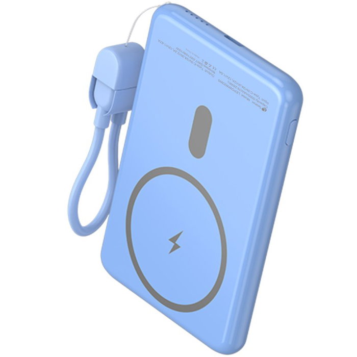 Leotec Power Bank Inalámbrico 5000mAh 20W Azul LEPOWW20W5B